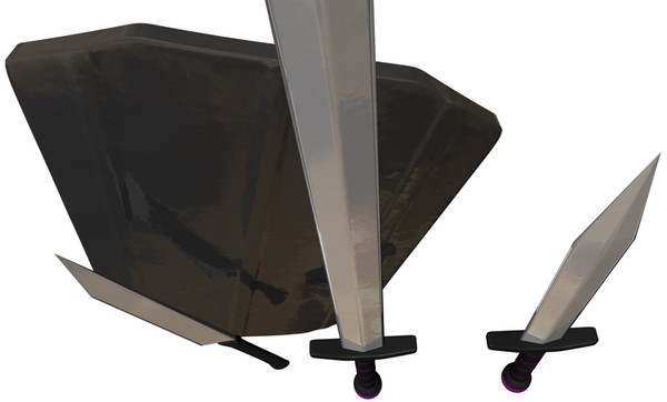 3d swords n sheild model - Swords n by Psy Studios